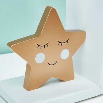 Luna Estrellas Cute Delimitadores De Inicio Creative Decoración De Madera Librero Accesorios
