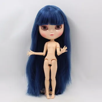 HELADO DBS MUÑECA pequeña de mama azone cuerpo azul, cabello lacio 30cm 1/6 toy blanco de la piel desnuda de la muñeca