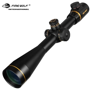 FUEGO LOBO 5-15X50 FFP Caza visor Óptico Riflescope Cruz Secundarios de Paralaje Tactical Rifle Alcance Para Airsoft Rifle de Francotirador