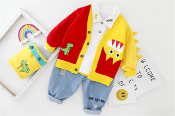 HYLKIDHUOSE Bebé Niños Niñas Conjuntos de Ropa 2020 Otoño de Dinosaurios Capas de la Camisa de los Pantalones Inafnt Recién nacido Ropa de Niños Ropa de Niños