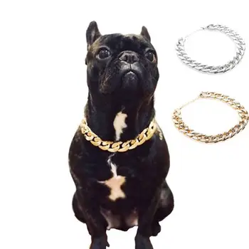 Mascota de Peluche Bulldog francés Matón de Oro de la Cadena de Pequeñas y Medianas Cuello de los Perros Cachorros de Perro Collar de la Joyería Accesorios Suministros para Mascotas
