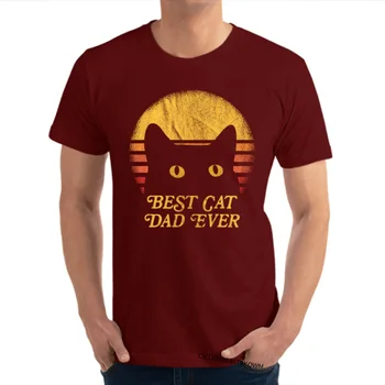 Hombre de encargo del Regalo la Camiseta de Mejor Gato papá nunca de gato O de Cuello de Algodón Puro de la parte Superior camisetas de los Hombres de Diseño Camisas de Impresión de la Camiseta de Envío Gratis