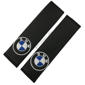 2 piezas de Seguridad Cinturón de seguridad de la Cubierta para auto BMW de hombro de cuero de la almohadilla de protección