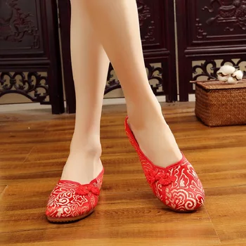 Cresfimix chaussures placas pour femmes mujeres chino tradicional rojo, zapatos de la boda de lady lindo cómodo zapatos de baile a2227