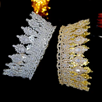 ASNORA de lujo, accesorios nupciales del pelo de las señoras de la boda tiaras y coronas etapa de los premios de la Ronda de la reina de la corona retro de los hombres de la corona A00901