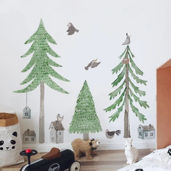 Fresco Árbol De Navidad Pegatinas De Pared Decoración Del Hogar Dormitorios Sala De Estar De Fondo Decoración De La Pared Del Fondo De Pantalla
