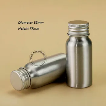60pcs/Lot Mayorista de 30ml Vacío Cosméticos de Aluminio de la Botella de 1OZ de Metal Maquillaje Contenedor 30g Líquido Rellenable de Viaje de Embalaje