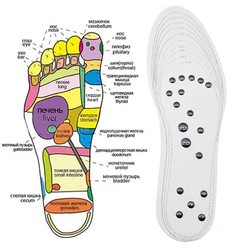 18 imanes Unisex Magnético de la Terapia de Masaje Plantillas Pie de Acupresión Almohadillas de Zapatos de la Terapia de Adelgazamiento de Plantillas para la Pérdida de Peso