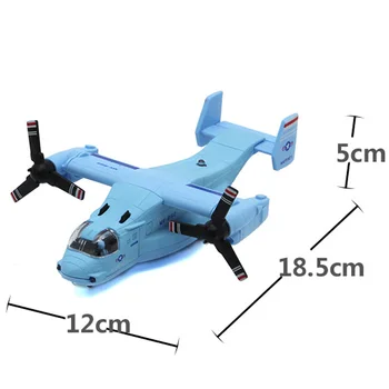 De aleación Fundido V22 Osprey Helicóptero Luz Tire hacia Atrás Millity Aviones de Transporte de la Máquina de los niños de la Colección de Juguetes Modelo de la Aeronave