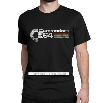 Retro Commodore 64 Tops Camiseta Nueva de Puro Algodón Camisetas Camisas de C64 Amiga Nerd Geek de la Computadora en 3D Camisetas O Cuello Tops y Camisetas