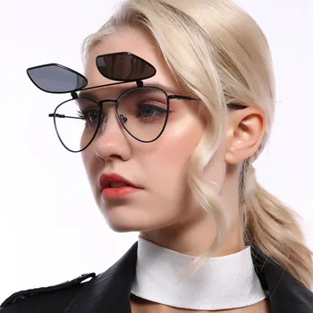 Vintage Flip Polarizado Gafas de sol de las Mujeres 2021 tendencia Diseñador de Conducción Gótico Punk Gafas de Sol Mujer Retro de las Gafas de Tonos de Moda