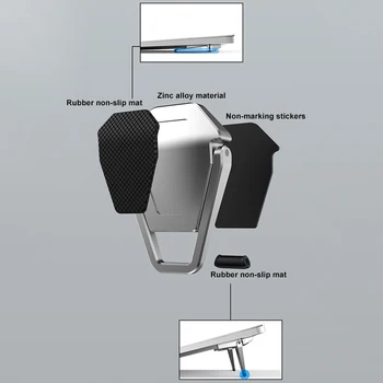 1 Par de la base del Portátil Invisible Soportes de los Pies de Apoyo de Metal tenedor del Soporte Plegable de Refrigeración NC99