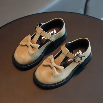 ULKNN Niñas Brogume Zapatos niños Bowknot de Cuero de Todos-partido de Zapatos Casuales para Niños Grandes Estudiante de los Niños Solo los Zapatos
