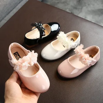Pequeño Bebé de la Muchacha de los Niños de Encaje de Cristal Brillante de la Princesa de la Fiesta de Cuero de Zapatos de Baile Zapatos Sólido Gancho y Bucle de Calzado infantil Para Niñas