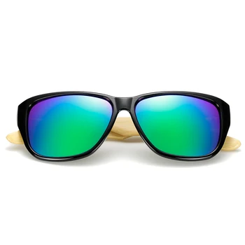 Original de Madera de Bambú de Gafas de sol de las Mujeres de los Hombres Reflejado UV400 Gafas de Sol de Madera Real Tonos Oro Azul al aire libre Gafas de Sunglases Macho