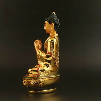 China El Budismo Tibetano Resina Dorar Sentarse Lotus Vairocana Estatua De Buda Shakyamuni