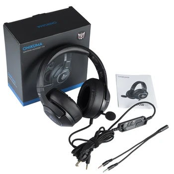 ONIKUMA K9 Juego de Auriculares Ergonómicos Virtual de 3,5 mm con Cable PC con Auriculares Estéreo de la Música de los Auriculares Para PS4 Xbox One ordenador portátil