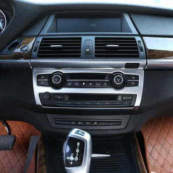Coche Acondicionador de Aire Volumen de Decoración Botón Marco de Recorte de Accesorios para BMW-X5 E70 2008-2013