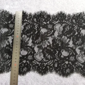 300CM *23.5 cm de color Negro de las Pestañas de Encaje de Flores de la Ropa interior del Sujetador de la Decoración de la Costura de la Tela de Encaje Vestido de BRICOLAJE Accesorios RS2510