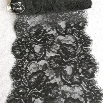 300CM *23.5 cm de color Negro de las Pestañas de Encaje de Flores de la Ropa interior del Sujetador de la Decoración de la Costura de la Tela de Encaje Vestido de BRICOLAJE Accesorios RS2510