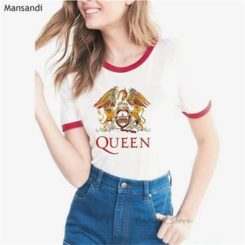 Freddie Mercury t shirt graphic tees de ropa de mujer 2019 La Reina de la Banda de camisetas de la femme verano tops de mujer t-camisa de streetwear