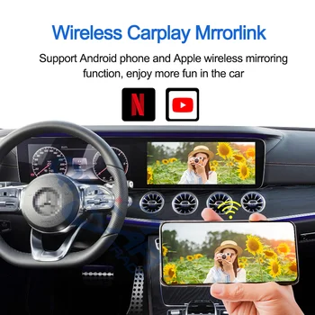 Carplay de IA Caja Para Apple 4+32G Para Hyundai 2016-2019 Espejo Enlace Inalámbrico Carplay Dongle Android Sistema Plug and Play Youtobe