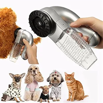 Eléctrico mascota de succión portátil de gato y de perro masaje de limpieza aspirador de pelo de las mascotas palo de cepillo de pelo