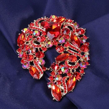 Zlxgirl de la Nueva llegada de la mezcla de color de cristal de la flor de broches para la boda de las mujeres de año nuevo hiyab accesorios de moda bufanda broche de pines