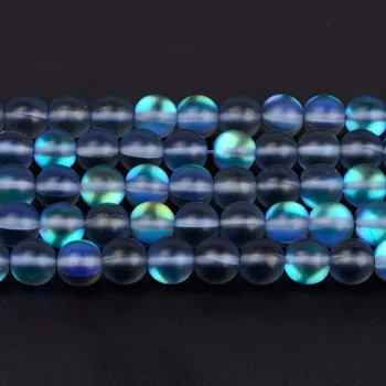 AA Pulido mate Gris Cristal Austriaco Ronda Perlas de Piedra Natural Espaciador Perlas Para la Joyería 6 8 10 12 mm Bola de Accesorios