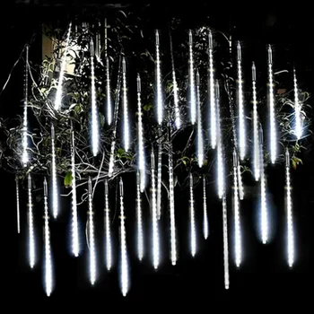 Año nuevo 30/50 cm al aire libre de la lluvia de Meteoros de la Lluvia de 8 Tubos LED Cadena de Luces Impermeable Para el Árbol de Navidad de Fiesta de la Boda Decoración