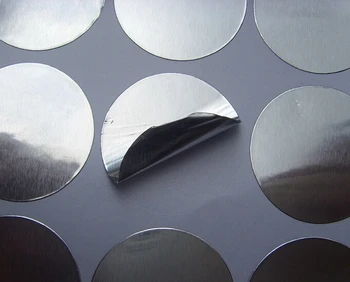 10sheets/lote 9/11/15/22/38 mm de Plata de la ronda de papel de aluminio de la etiqueta Engomada de la etiqueta , círculo, etiqueta engomada