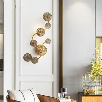 De lujo especial Lotus modelo habitación del pasillo de luz de la decoración de la sala de estar de fondo de la pared de la escalera de la mesilla espejo frontal de la lámpara