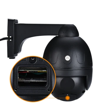 4K 8MP Mini POE IP PTZ Cámara de 5MP Super HD Zoom 5X Dos vías de Audio Inalámbrico PTZ Cam Exterior 60m IR de vídeos domésticos, Cámara de Seguridad P2P