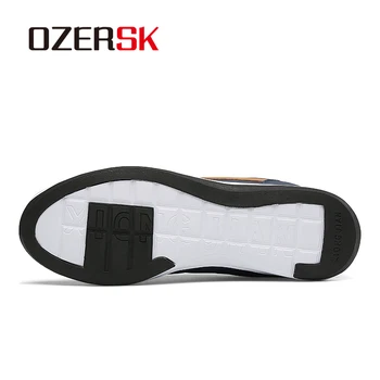 OZERSK Nueva de Cuero de los Hombres Zapatos de las Zapatillas de deporte de Tendencia de Calzado Casual italiana Transpirable de Ocio Masculino Zapatillas antideslizantes Calzado los Zapatos de los Hombres
