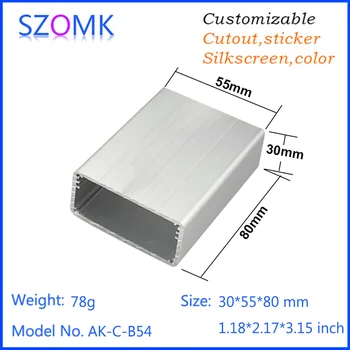 1 pieza, 30*55*80mm los proveedores de china szomk extruido de aluminio anodizado de aluminio de la carcasa de la electrónica carcasa de la caja de control