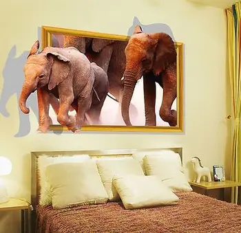 3D Lindo Elefante Animal Extraíble etiqueta Engomada de la Pared de BRICOLAJE de Vinilo Decoración de la Habitación de los Niños Nursey Calcomanía Mural