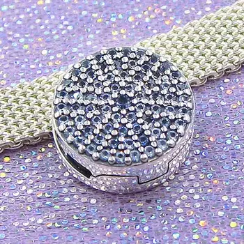 La moda de Plata de color de las Perlas Deslumbrantes Ronda Clips Encantos ajuste Original de Pandora Reflexión Pulseras de las Mujeres de la Joyería de BRICOLAJE