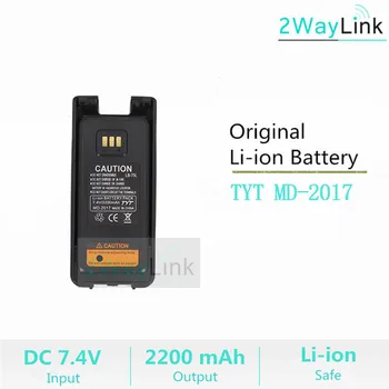 Original TYT MD-2017 de 7,4 V de Li-ion 2200mAh de la Batería para TYT MD-2017 de la Batería