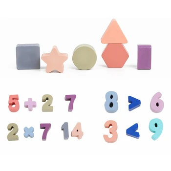 Coloridos Juguetes Educativos de Madera Preescolares Montessori, Juguetes Recuento Forma Geométrica de la Cognición Partido de la Coordinación Mano-ojo Ejercicio