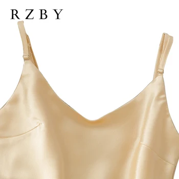 Verano Primavera 2021 Sexy Manchar los Vestidos Con cuello en V de Nuevos Colores Sólidos de Estilo Para las Mujeres del Partido de Seda Elegantes de Mujer vestido RZBY230