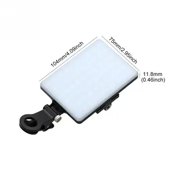 Portátil LED Luz de Relleno Clip En el Brillo Ajustable del Ordenador Portátil de Grabación de llamadas de Video Conferencia en Vivo Brillante Lleno de Luz