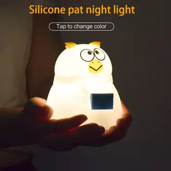 Coloridos Animales Felices Luz de Noche LED de la Lámpara Palmaditas de Silicona Botón de Plástico de la Batería Bebé Lamparita de noche Para Niños de Juguete de los Niños de Regalo