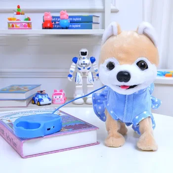 Perro-Robot Cantar Bailar Caminar Musical Husky Electrónica de Perro Juguetes para Niños con Correa de Perro Llamado Eléctrico de la Música de Baile de la Felpa