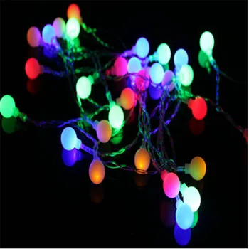 2018 Nuevo 3M led cadena de luces 20led bola de 2 piezas de la Batería Operada holiday decoración de la lámpara del Festival de Navidad de iluminación al aire libre