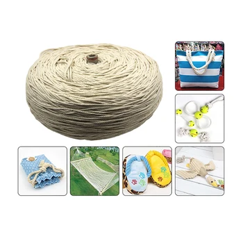 Cuerda de cáñamo grueso incluido cuerda diy bolso de mano de la cuerda del algodón tejida a mano decorativos de algodón blanco cuerdas