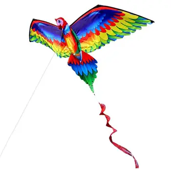 Los niños Realista Grande 3D Parrot Vuelo de Cometas Juego de Deporte al aire libre Juguete con 100 metros de la Línea de