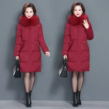 Chaqueta de invierno de las mujeres de nueva 2020 coreano femenino escudo de la mitad de la longitud de gran tamaño M-6XL de las mujeres abajo chaqueta acolchada slim chaqueta acolchada