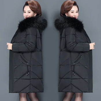 Chaqueta de invierno de las mujeres de nueva 2020 coreano femenino escudo de la mitad de la longitud de gran tamaño M-6XL de las mujeres abajo chaqueta acolchada slim chaqueta acolchada