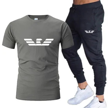 La moda de los nuevos hombres de la ropa deportiva correr trotar hombres corriendo aptitud de la ropa de los hombres de los deportes fitness 2021 la marca deportiva traje de dos piezas