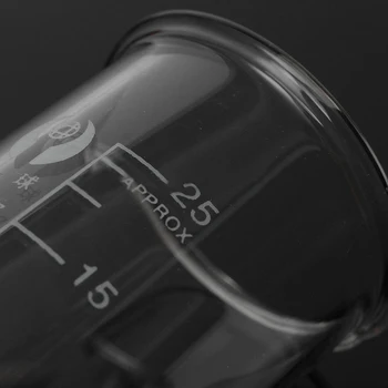 5pcs/set vaso de Precipitados de Vidrio 5/10/25/50/100 ml de Laboratorio Taza medidora de Vidrio Para el Estudio de la Escuela de Laboratorio vaso de Precipitados de Vidrio de Conjunto